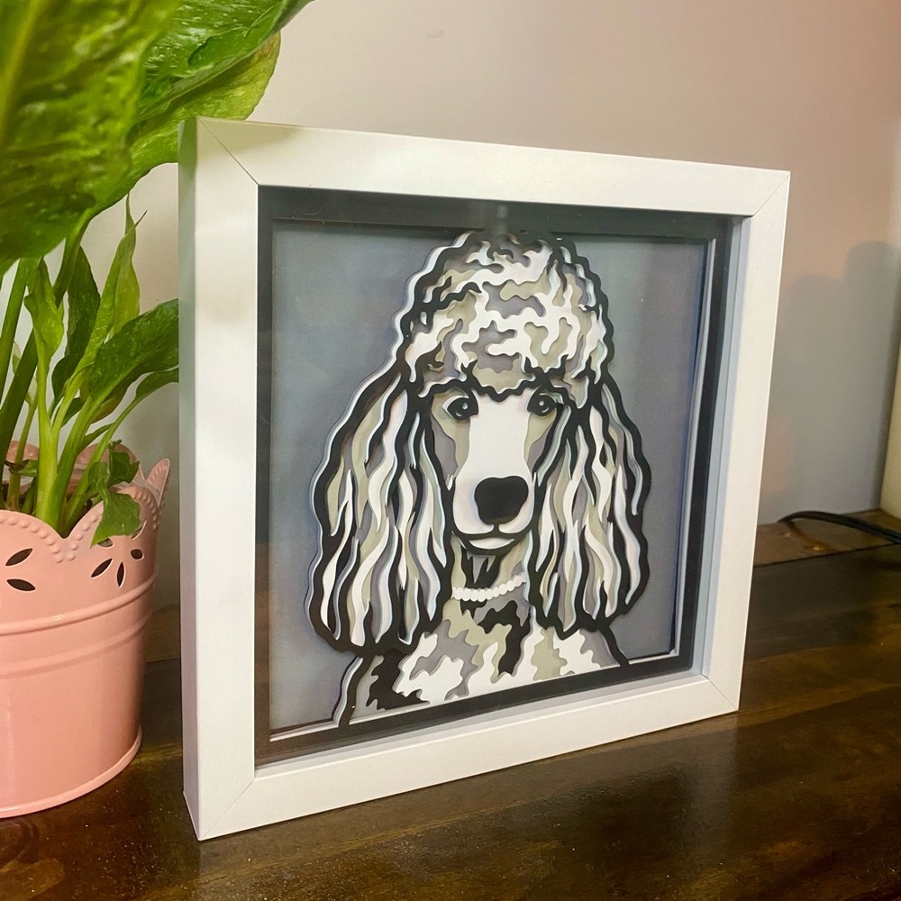 3D Poodle Shadowbox - Picture 2 of 8